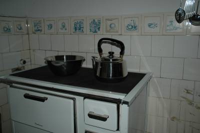 Stove with Tea Kettle and Bowl