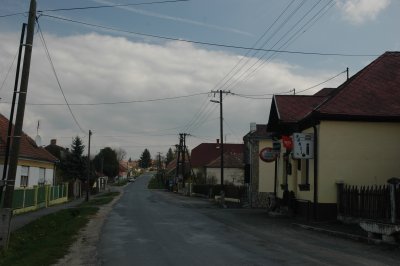 The top end of the main street, pub on the right