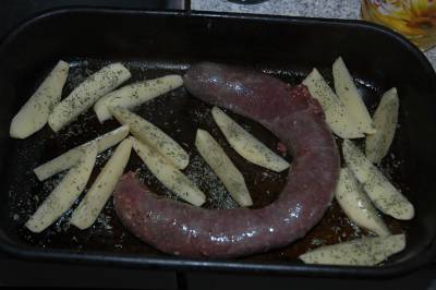 Sausage and Chips Hungarian Style